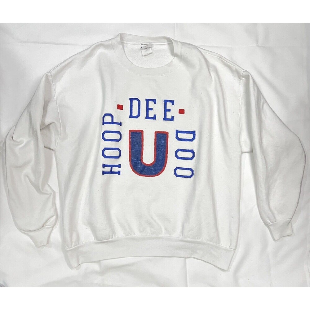 RARE VTG 80s 90s Disney Hoop-Dee-Doo Revue Emroidered White Pullover Sz 2XL